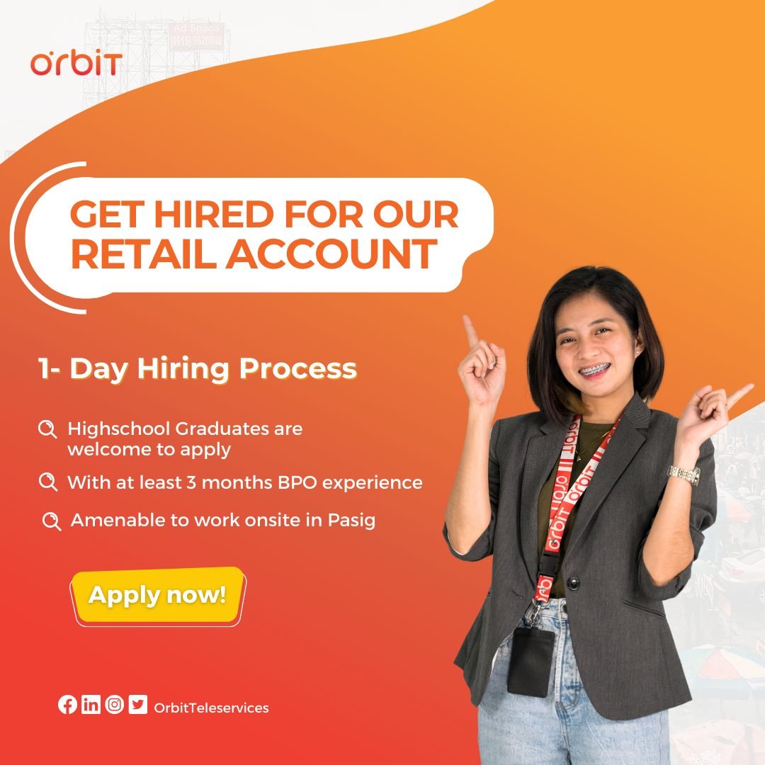 Guaranteed 1-DAY Hiring Process| CSR- Retail Account​