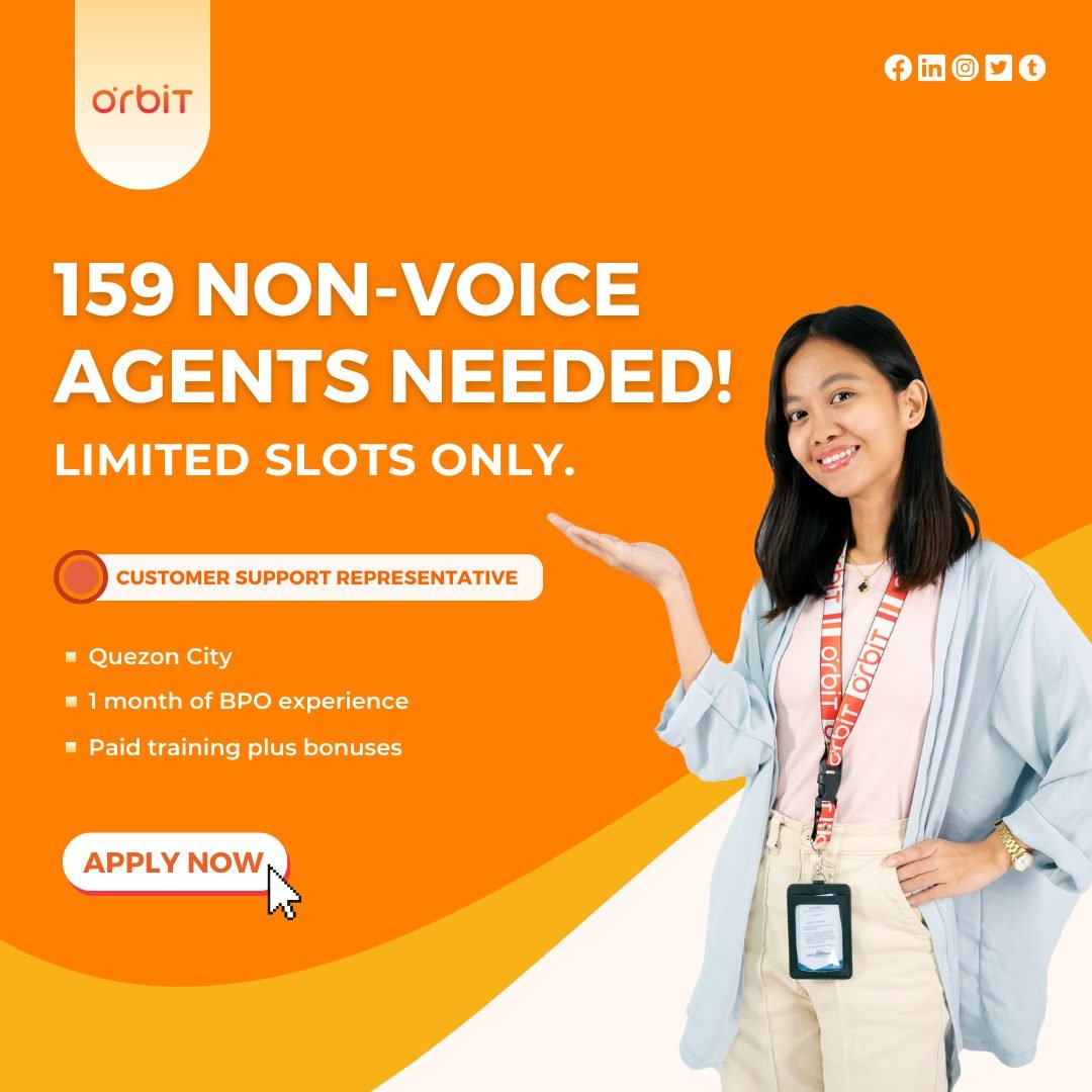 Wanted 159 Agents! Non- Voice Representative