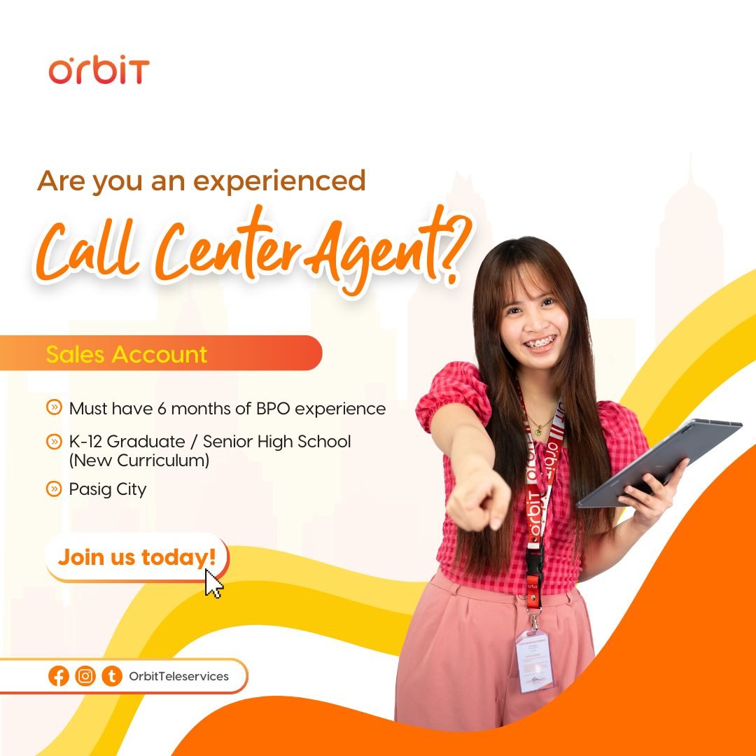 Wanted Call Center Agent in Pasig City​