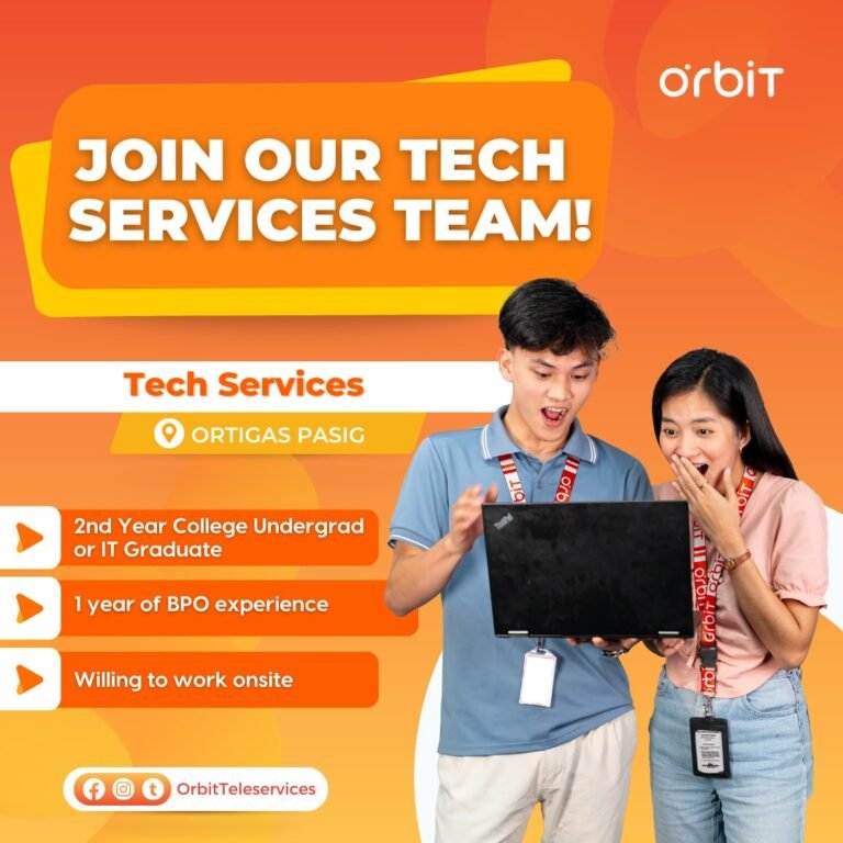 Tech Services Associate in Pasig - Ortigas